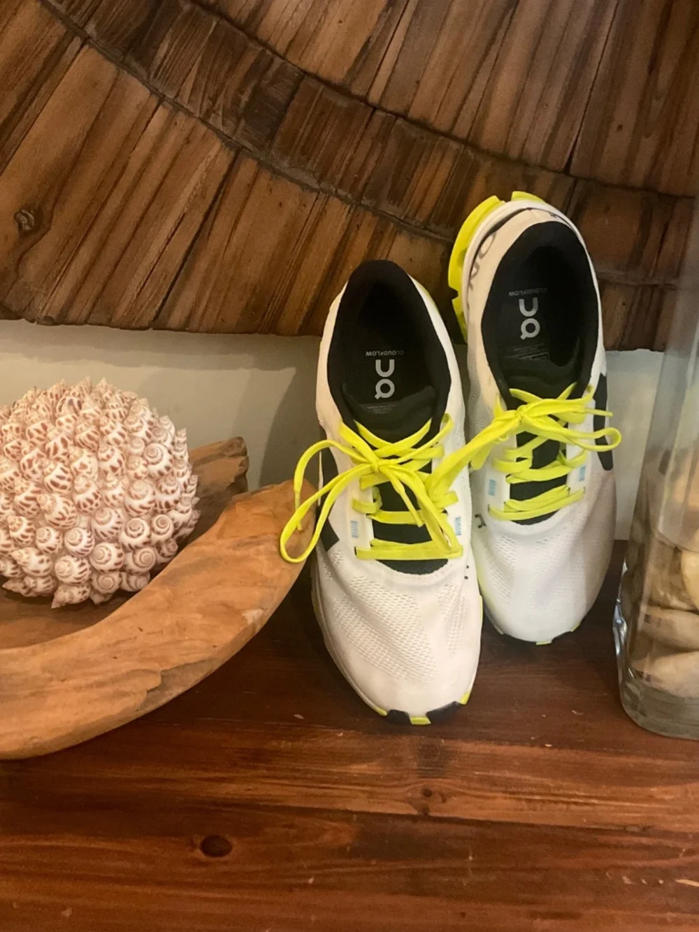 On  Cloudflow 5 Women’s Running Shoes, Color , White/ Yellow, Size 7, EU 38